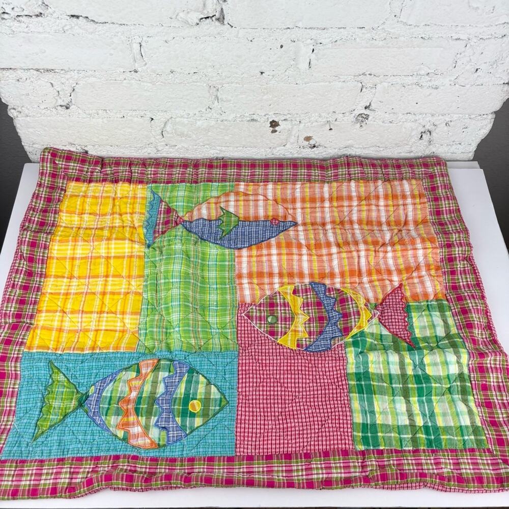 Vintage Go Fish Quilted Pillow Shams Set Of 2